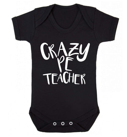 Crazy PE teacher Baby Vest black 18-24 months