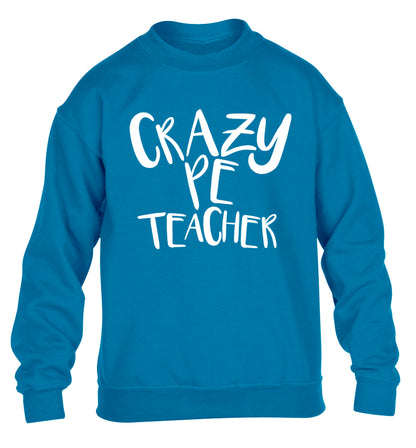 Crazy PE teacher children's blue sweater 12-13 Years