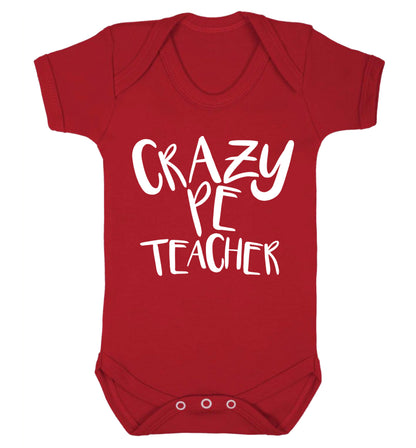 Crazy PE teacher Baby Vest red 18-24 months