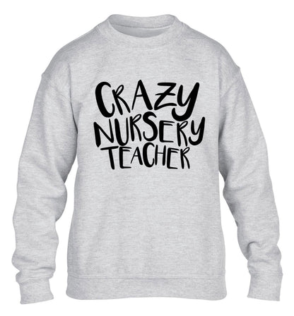 Crazy nursery teacher children's grey sweater 12-13 Years