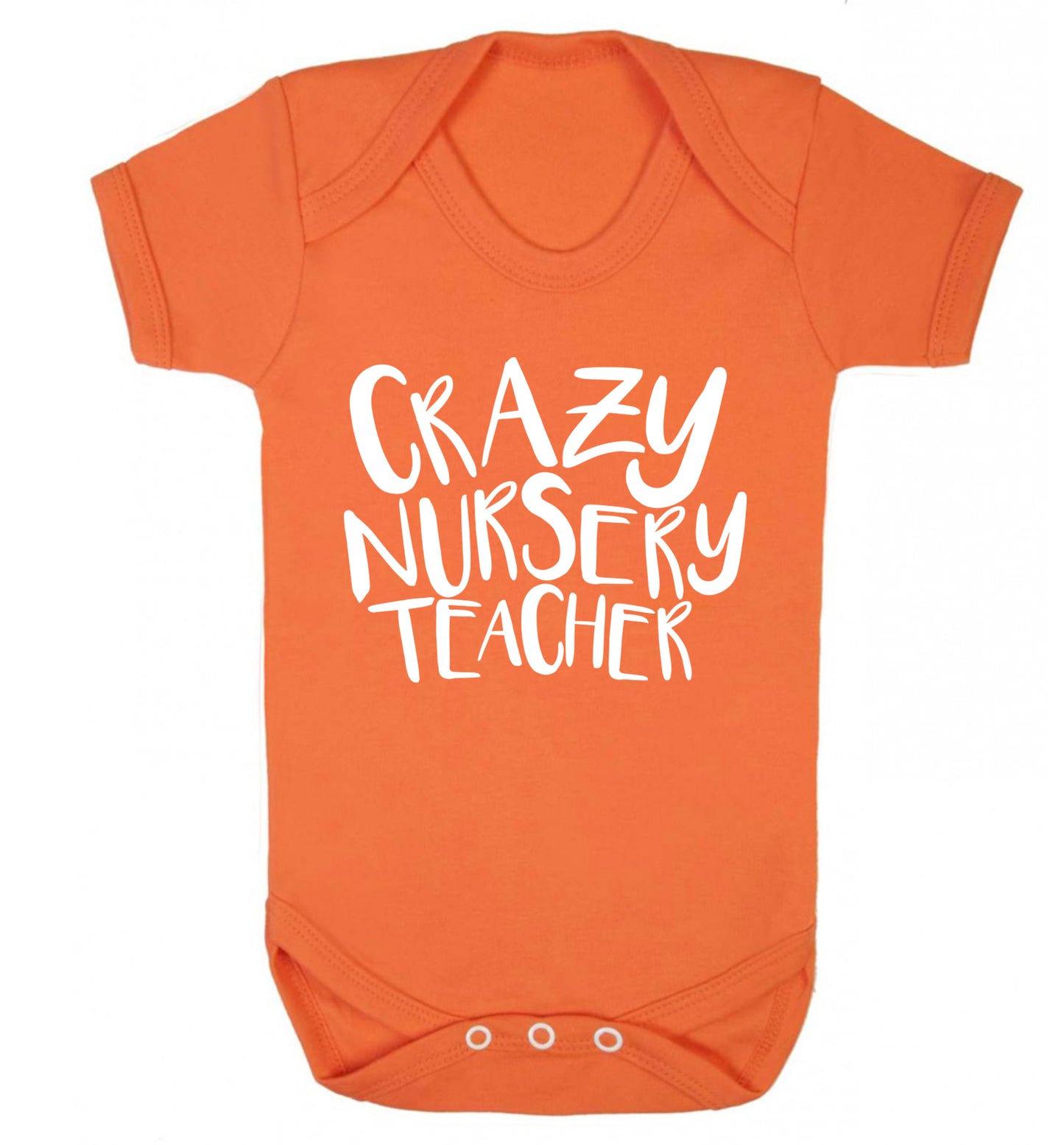 Crazy nursery teacher Baby Vest orange 18-24 months