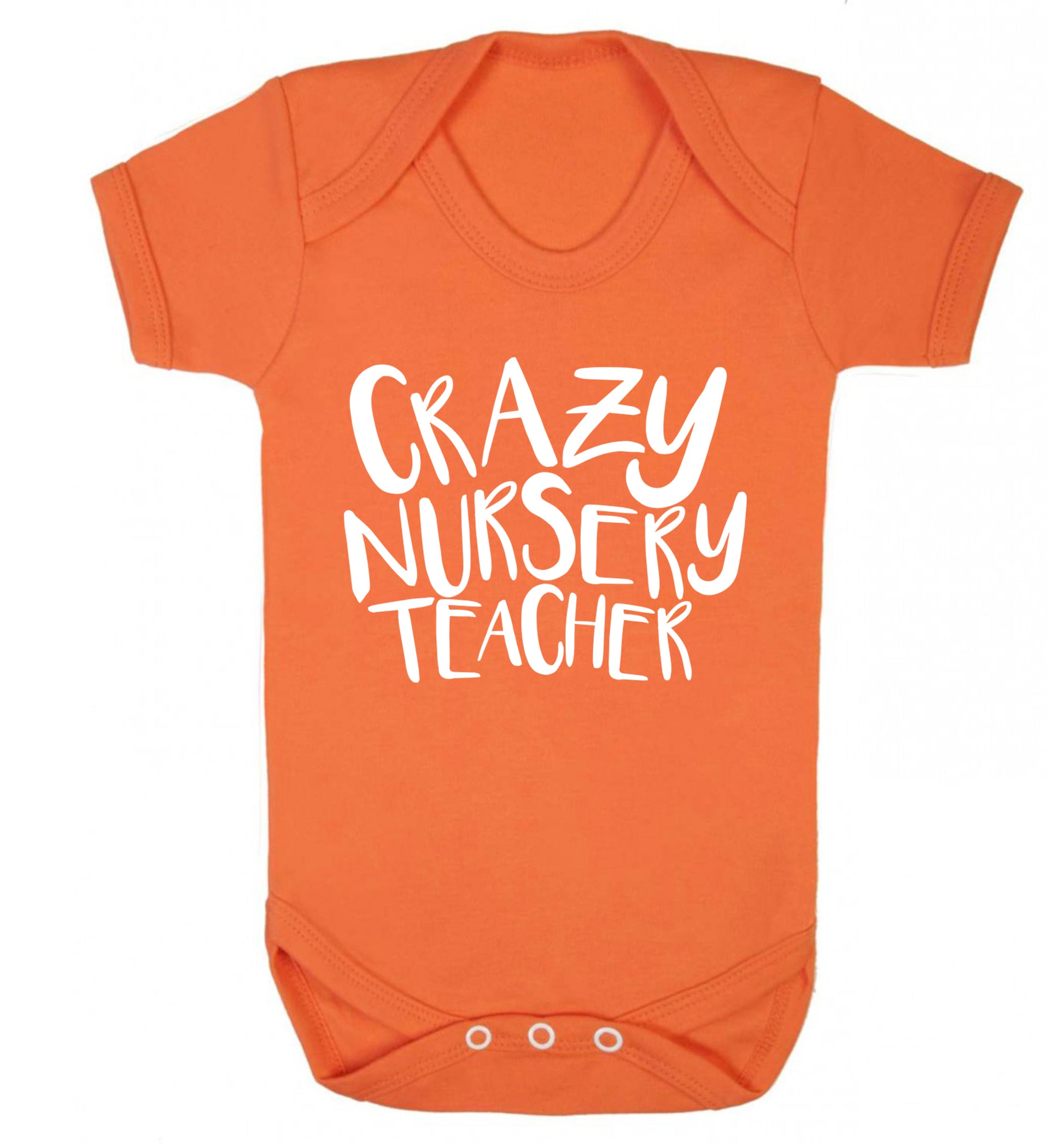 Crazy nursery teacher Baby Vest orange 18-24 months