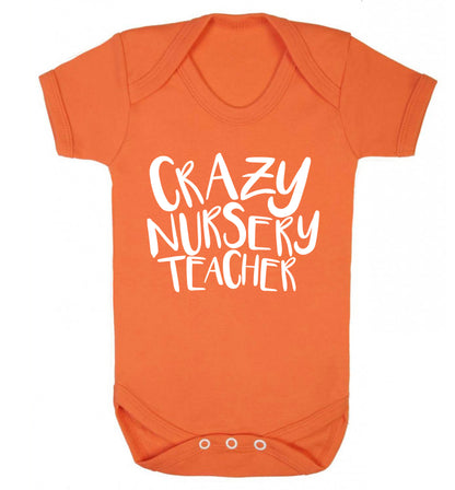Crazy nursery teacher Baby Vest orange 18-24 months
