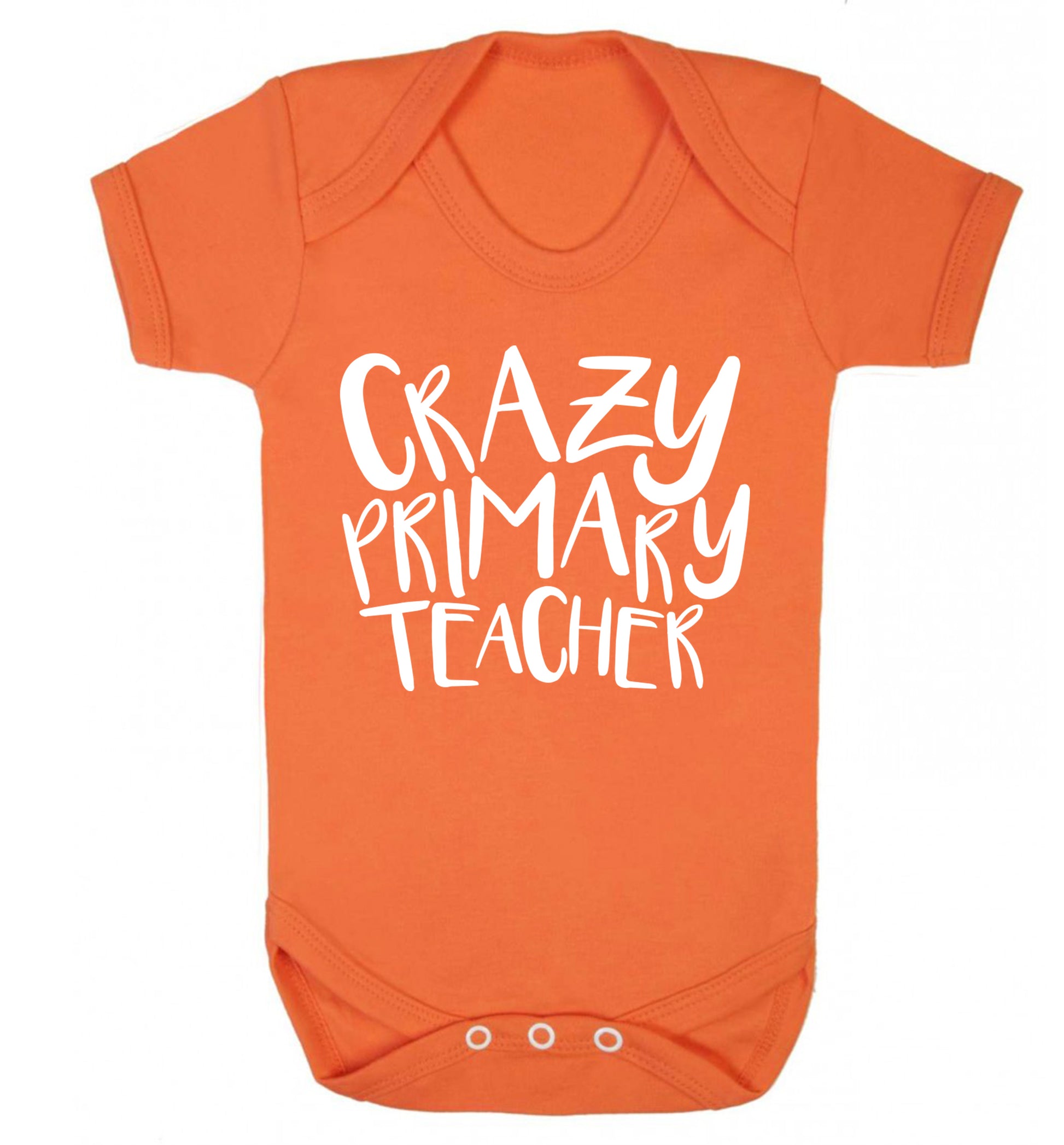 Crazy primary teacher Baby Vest orange 18-24 months
