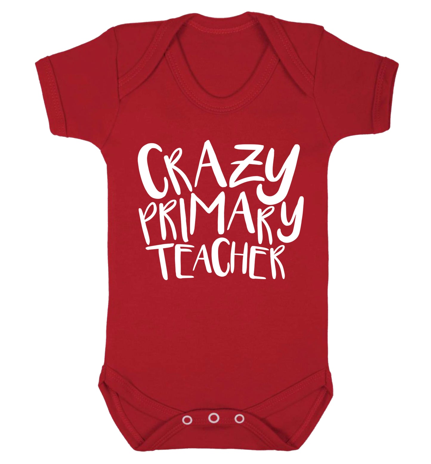 Crazy primary teacher Baby Vest red 18-24 months
