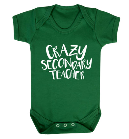 Crazy secondary teacher Baby Vest green 18-24 months