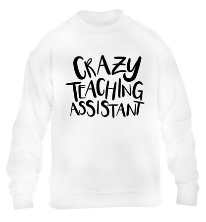 Crazy Teaching Assistant children's white sweater 12-13 Years