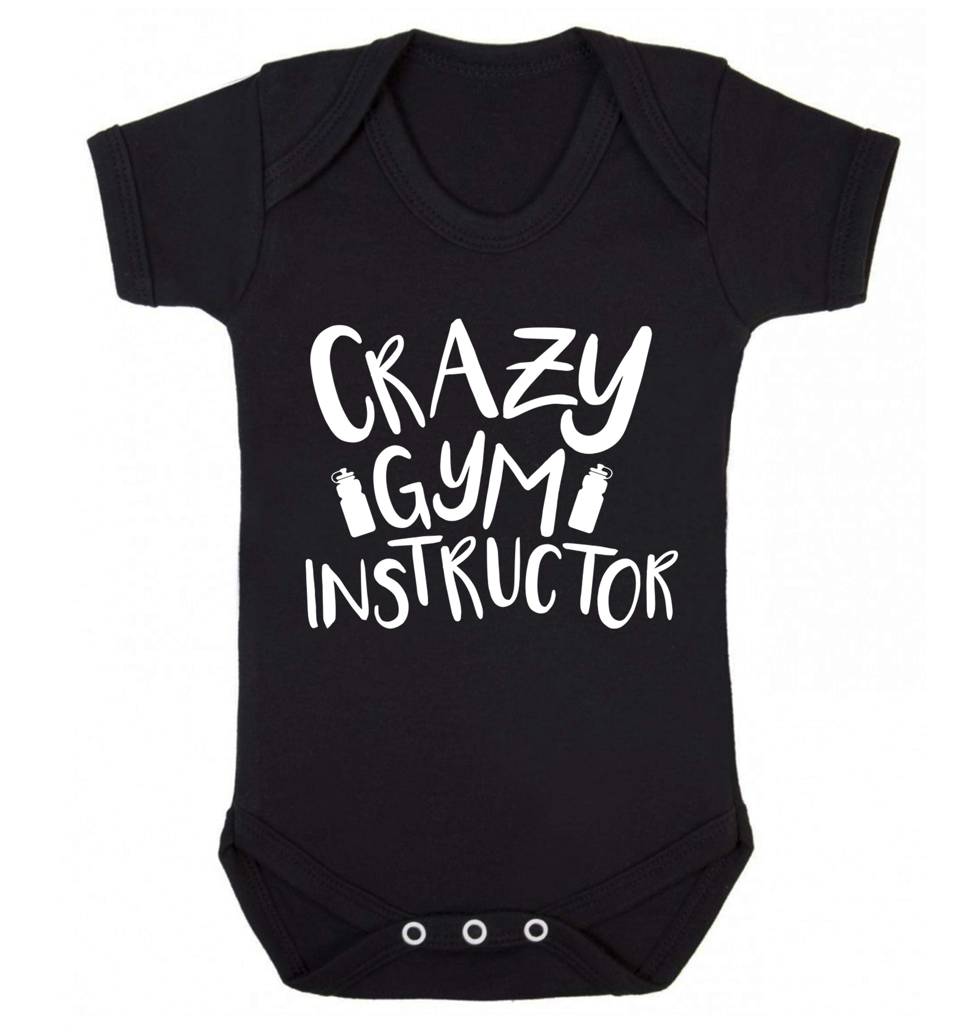 Crazy gym instructor Baby Vest black 18-24 months