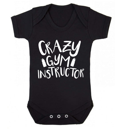 Crazy gym instructor Baby Vest black 18-24 months