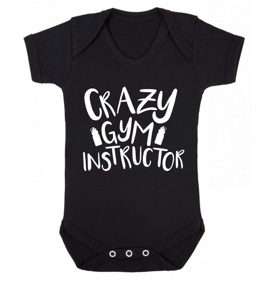 Crazy gym instructor Baby Vest black 18-24 months