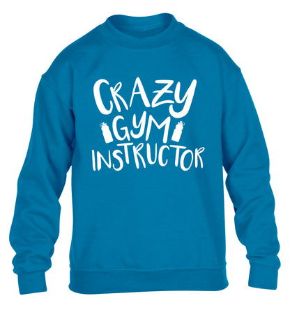 Crazy gym instructor children's blue sweater 12-13 Years