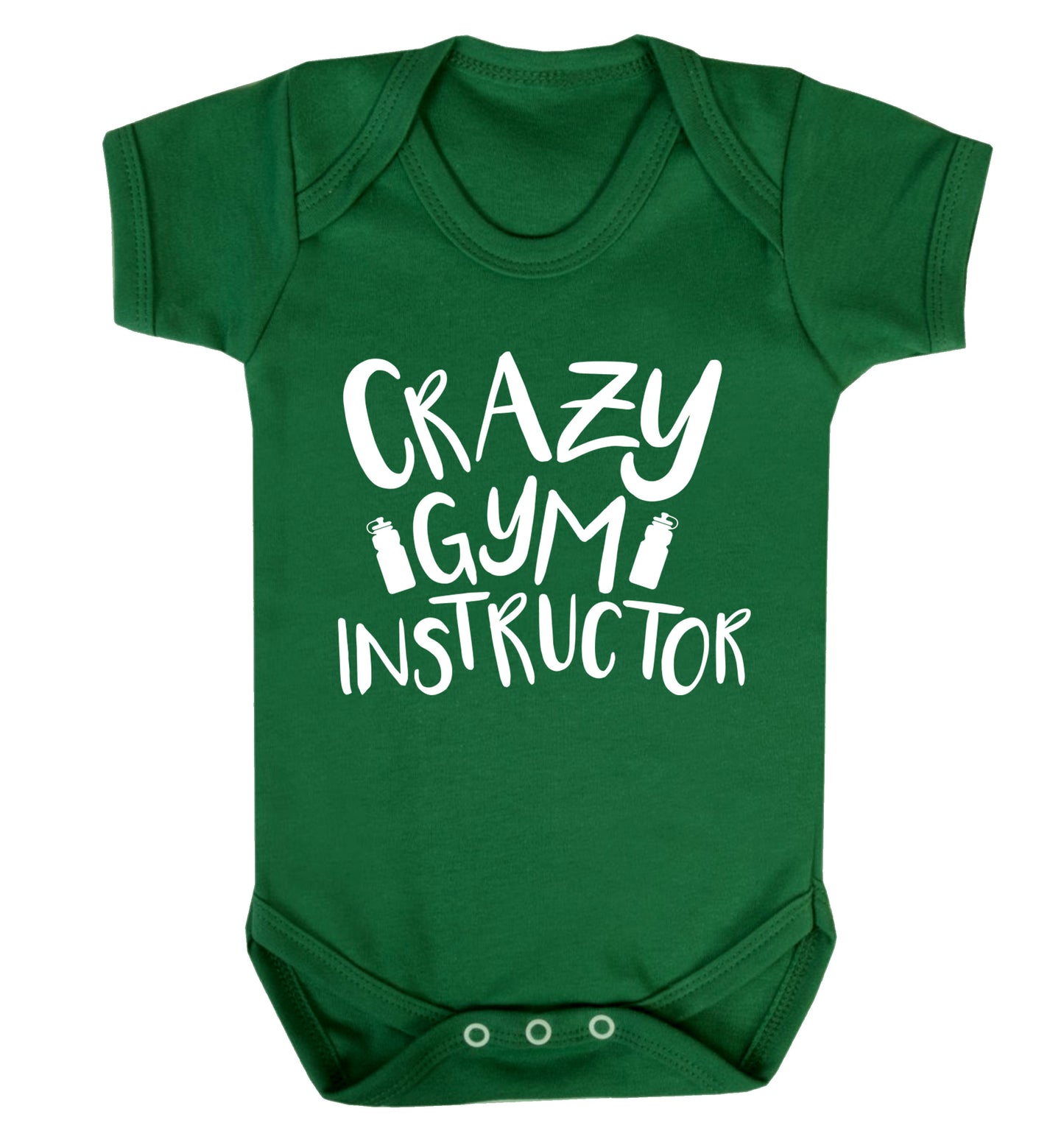 Crazy gym instructor Baby Vest green 18-24 months