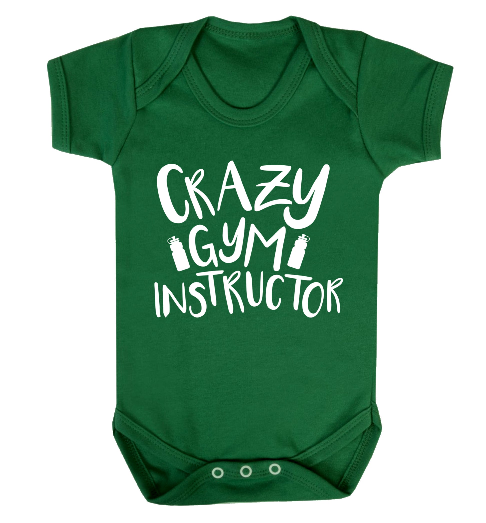 Crazy gym instructor Baby Vest green 18-24 months