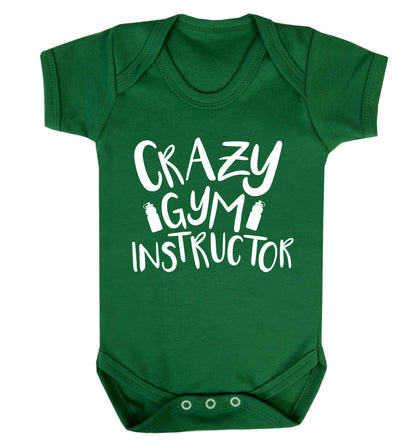 Crazy gym instructor Baby Vest green 18-24 months