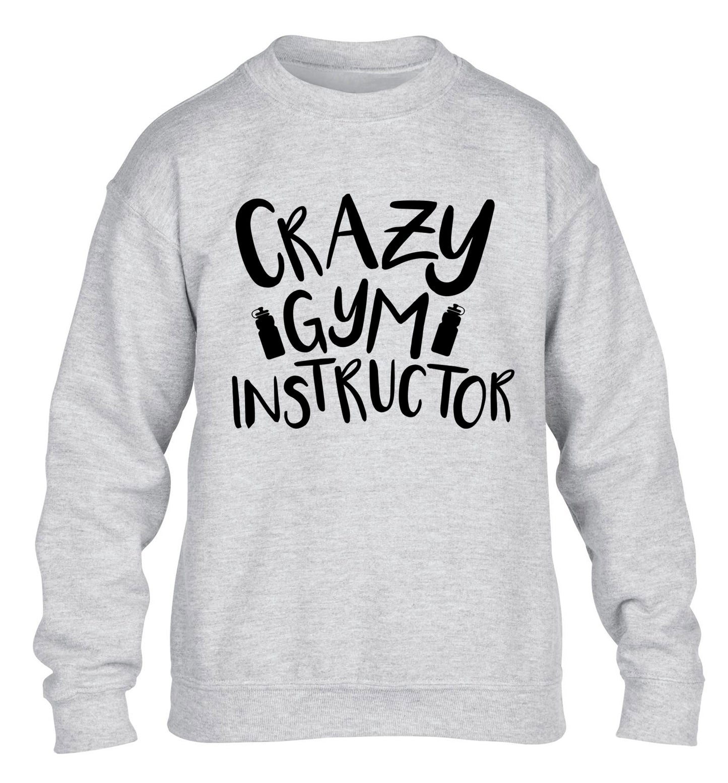 Crazy gym instructor children's grey sweater 12-13 Years