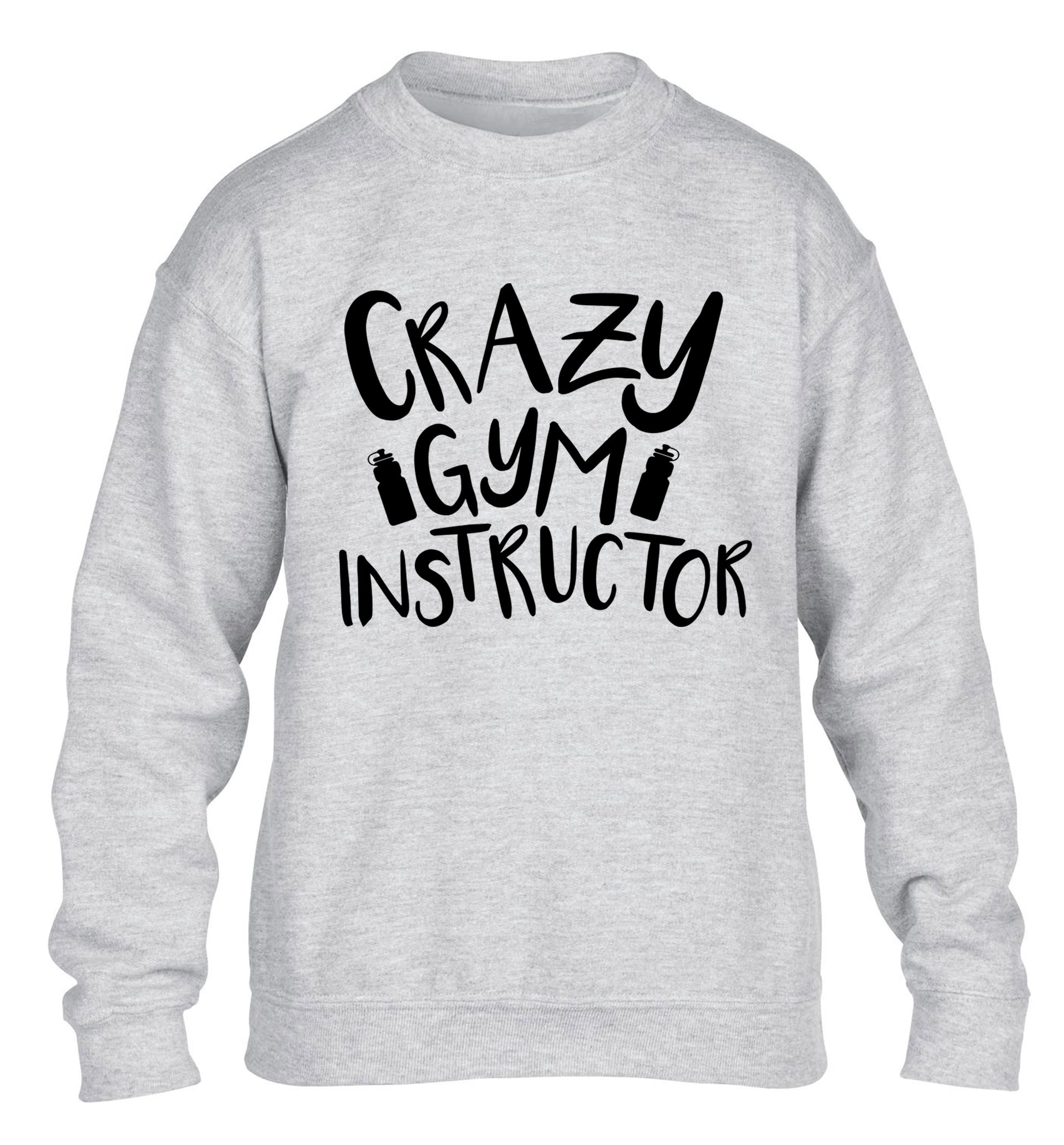 Crazy gym instructor children's grey sweater 12-13 Years