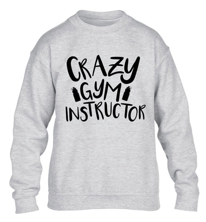 Crazy gym instructor children's grey sweater 12-13 Years