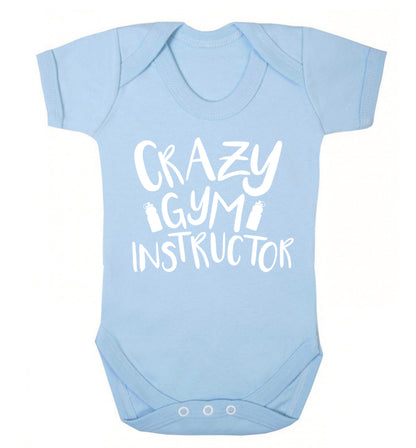 Crazy gym instructor Baby Vest pale blue 18-24 months