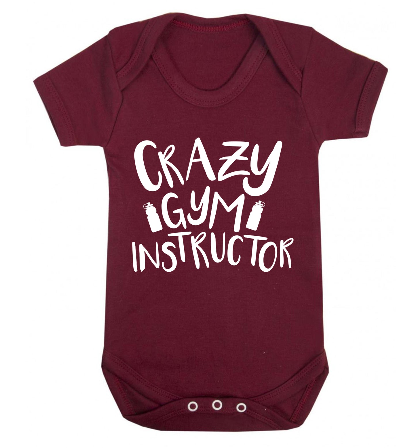 Crazy gym instructor Baby Vest maroon 18-24 months
