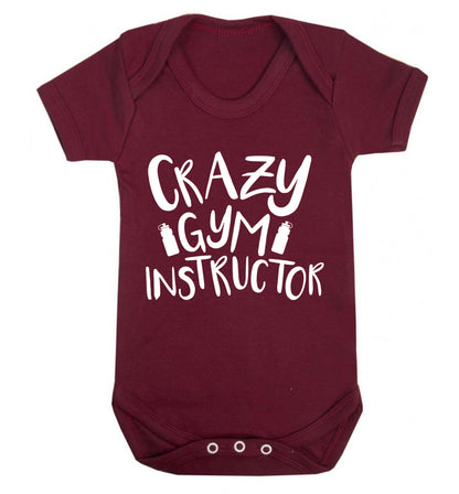 Crazy gym instructor Baby Vest maroon 18-24 months