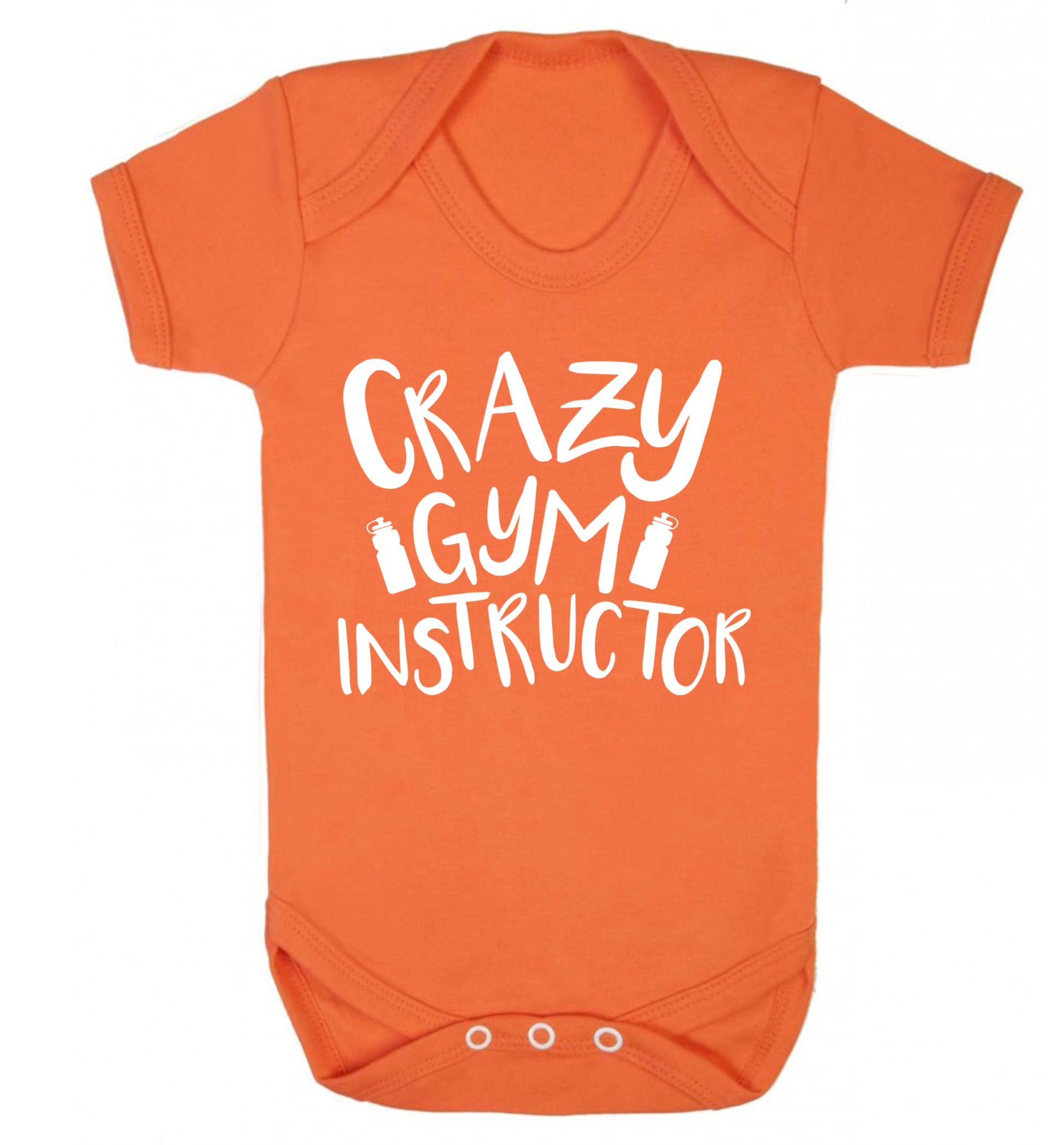 Crazy gym instructor Baby Vest orange 18-24 months