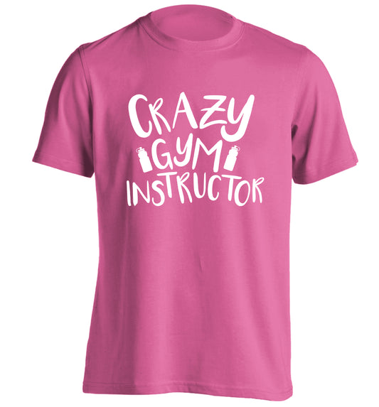 Crazy gym instructor adults unisex pink Tshirt 2XL