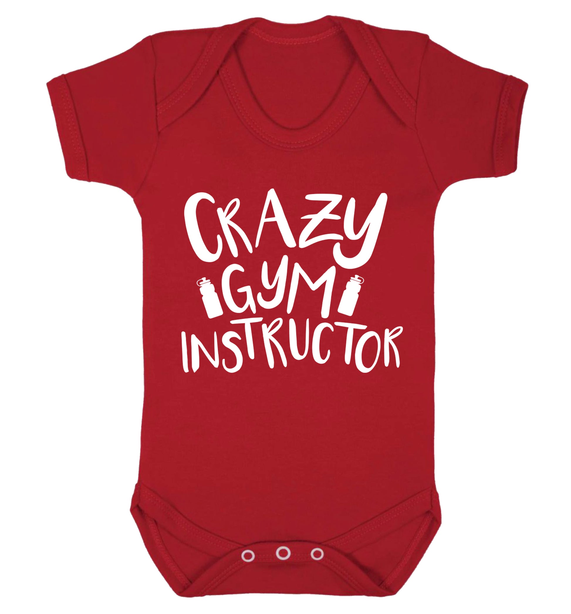 Crazy gym instructor Baby Vest red 18-24 months