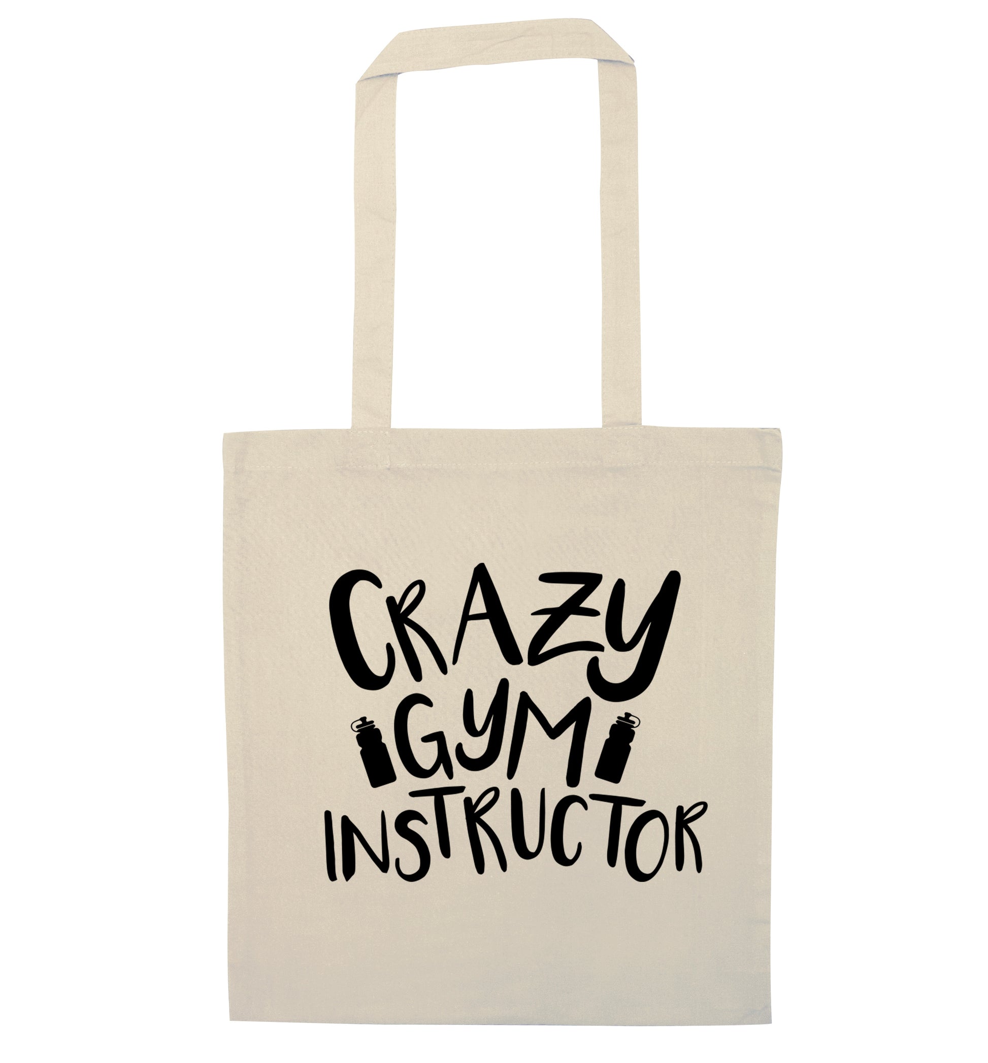 Crazy gym instructor natural tote bag