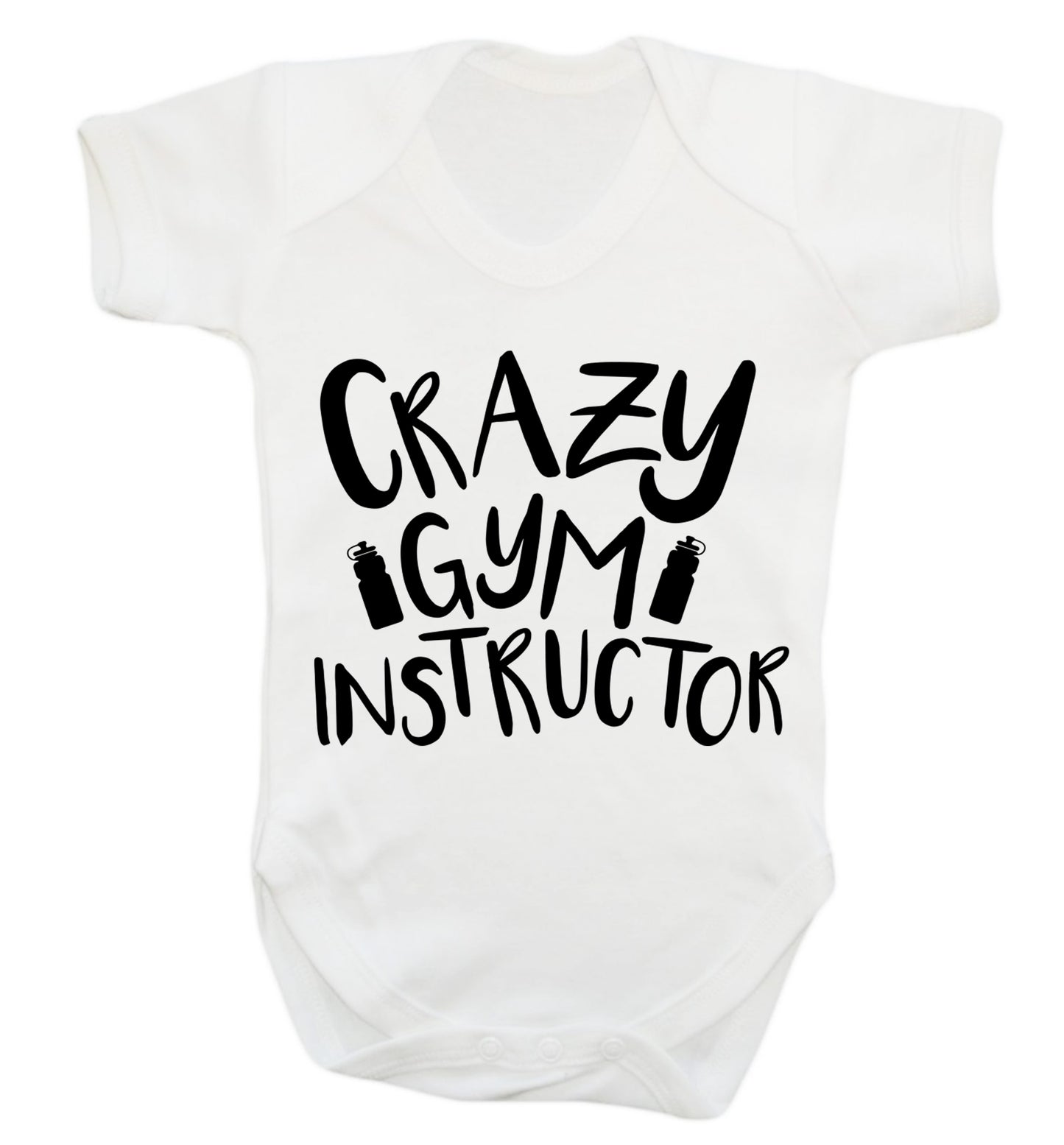 Crazy gym instructor Baby Vest white 18-24 months