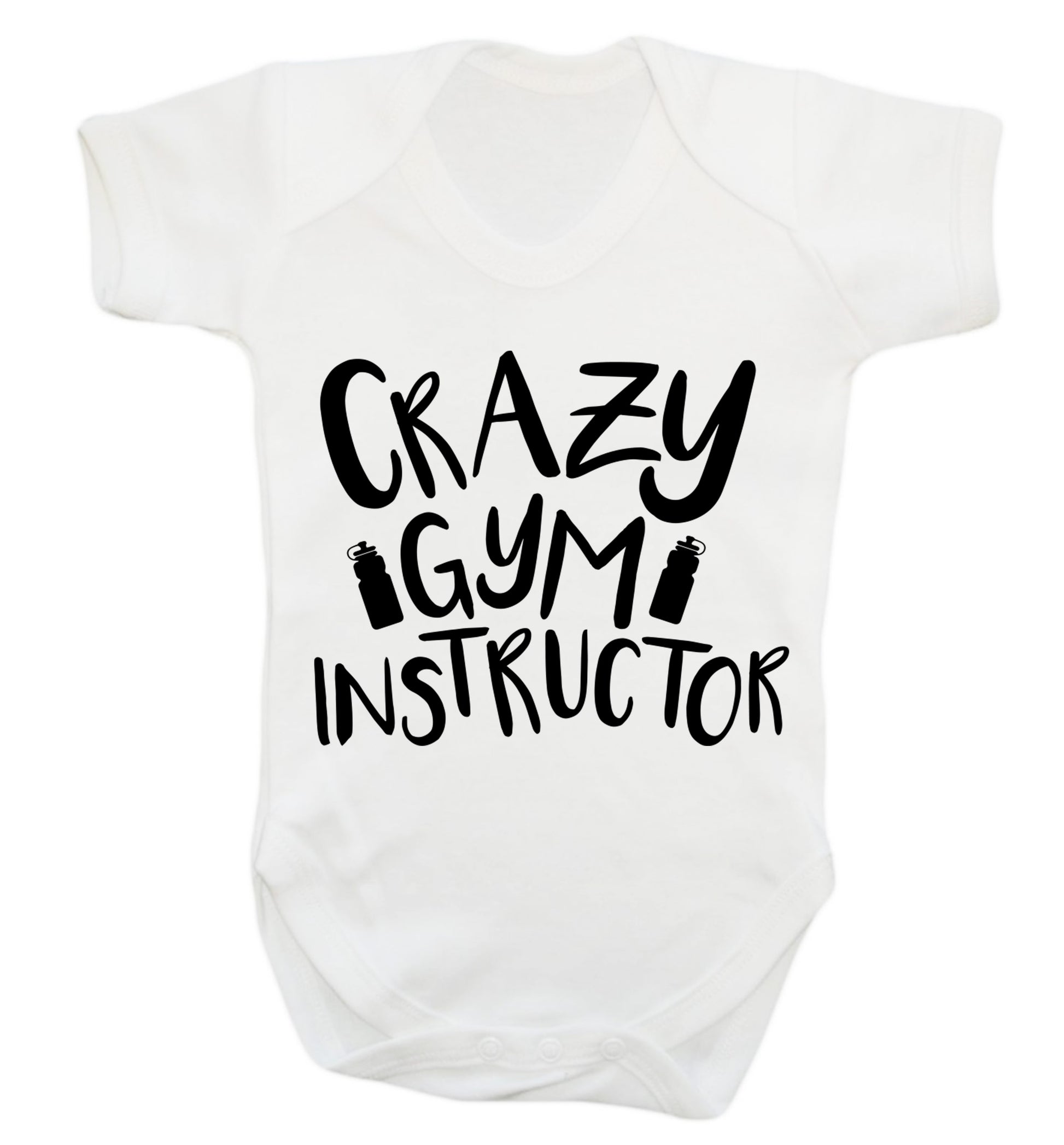 Crazy gym instructor Baby Vest white 18-24 months
