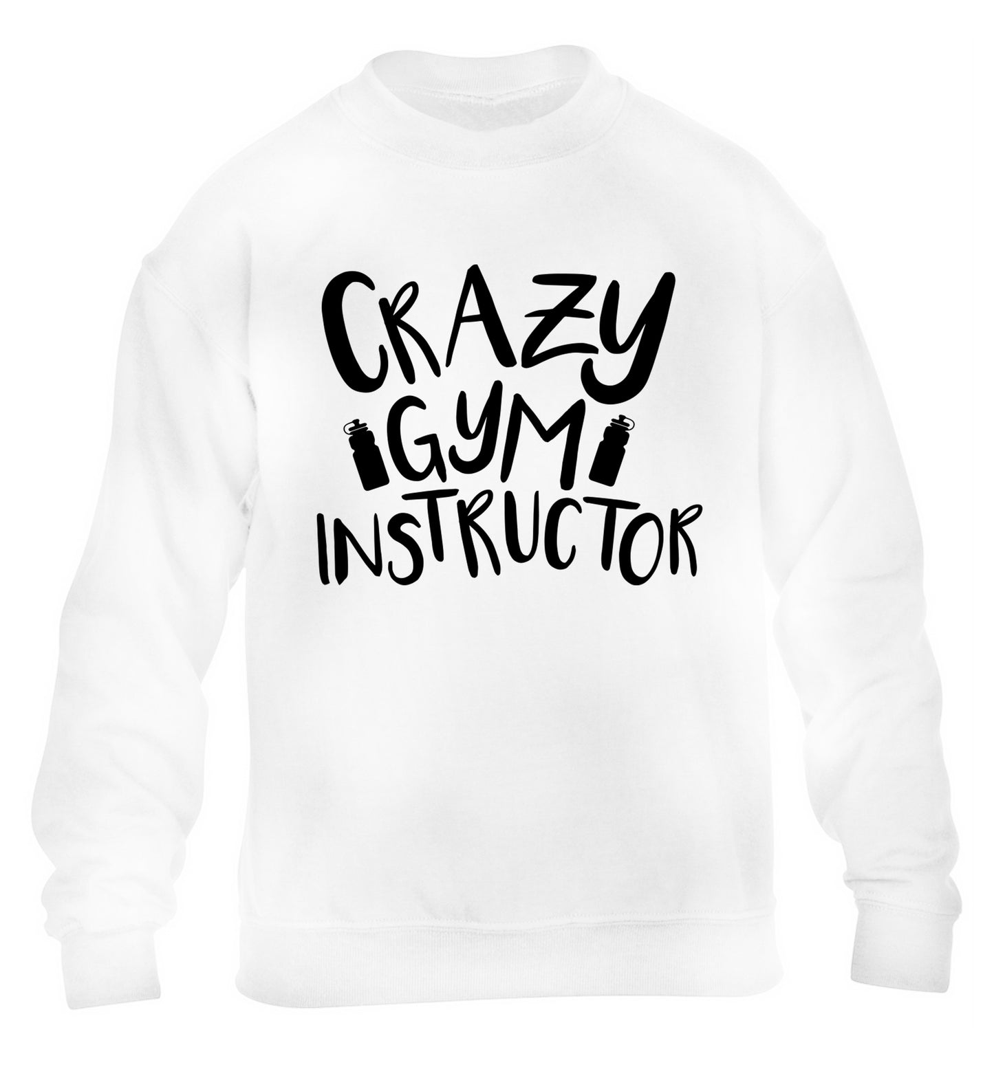 Crazy gym instructor children's white sweater 12-13 Years