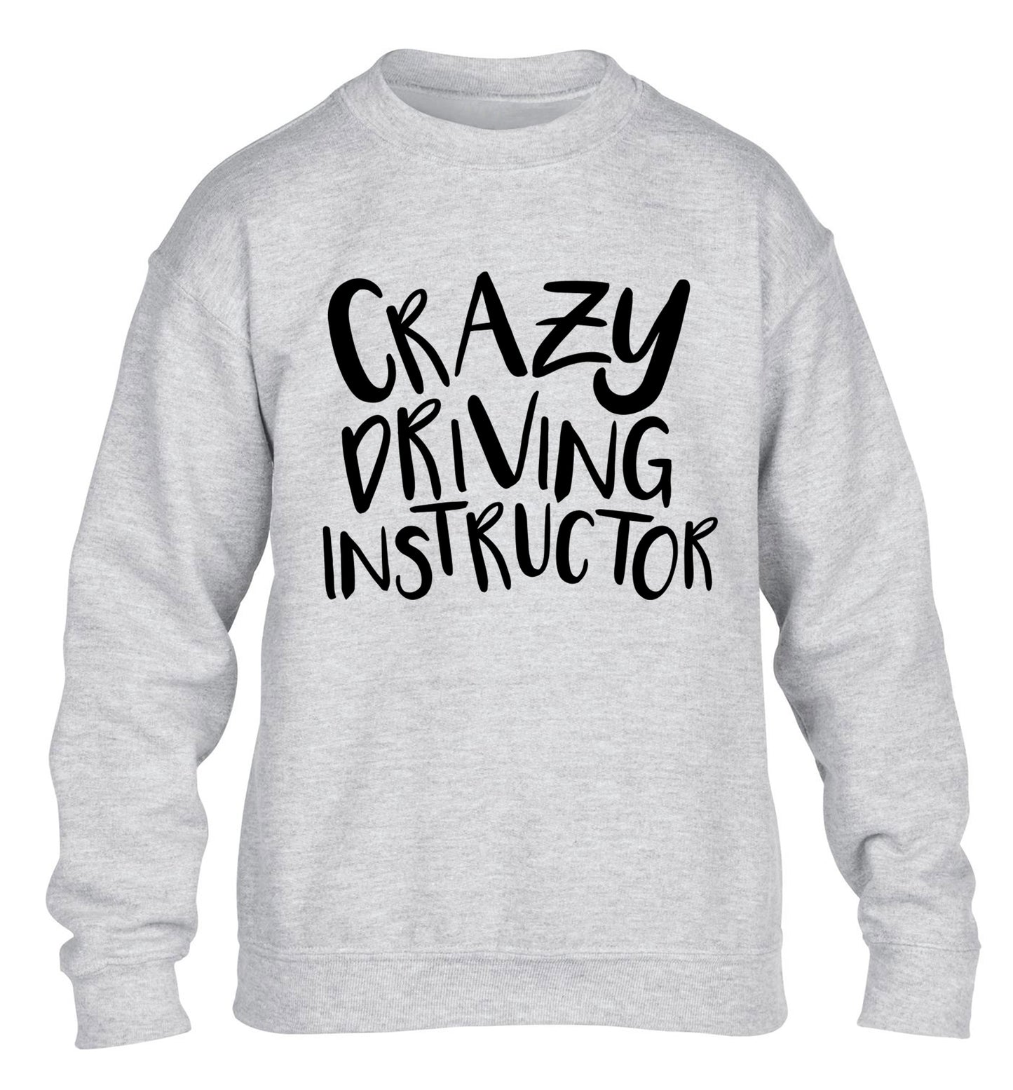 Crazy driving instructor children's grey sweater 12-13 Years