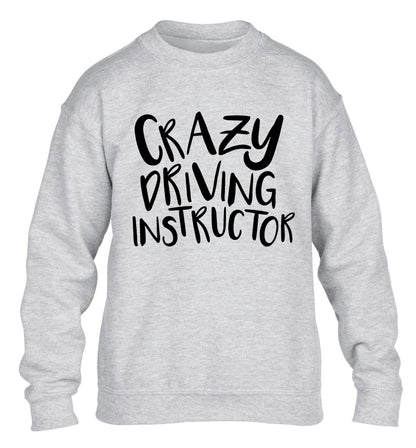 Crazy driving instructor children's grey sweater 12-13 Years