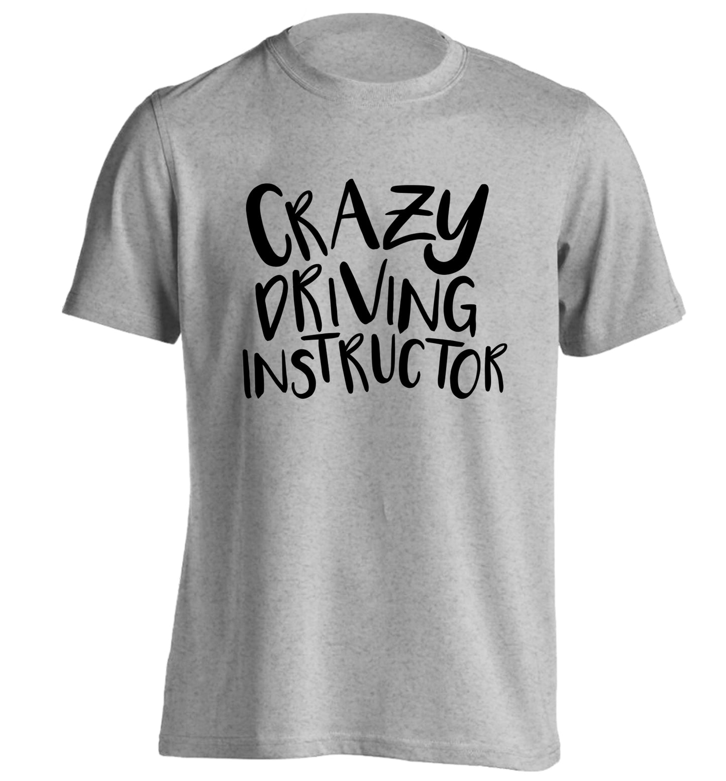 Crazy driving instructor adults unisex grey Tshirt 2XL