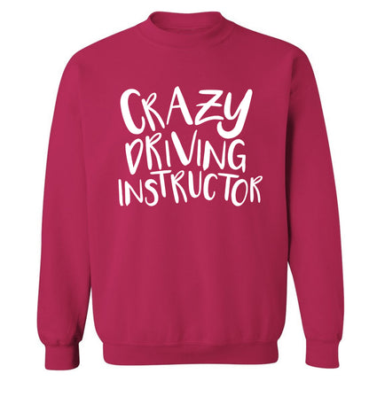 Crazy driving instructor Adult's unisex pink Sweater 2XL
