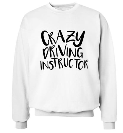 Crazy driving instructor Adult's unisex white Sweater 2XL