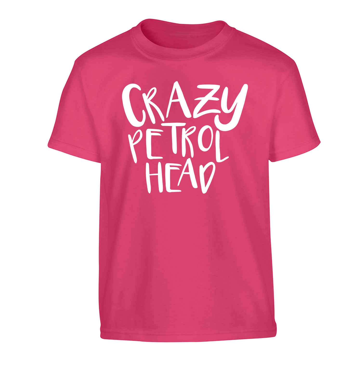 Crazy petrol head Children's pink Tshirt 12-13 Years