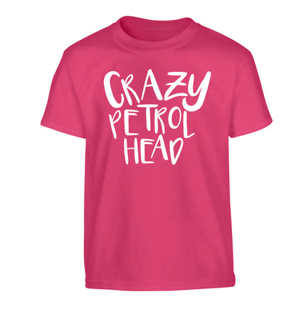 Crazy petrol head Children's pink Tshirt 12-13 Years