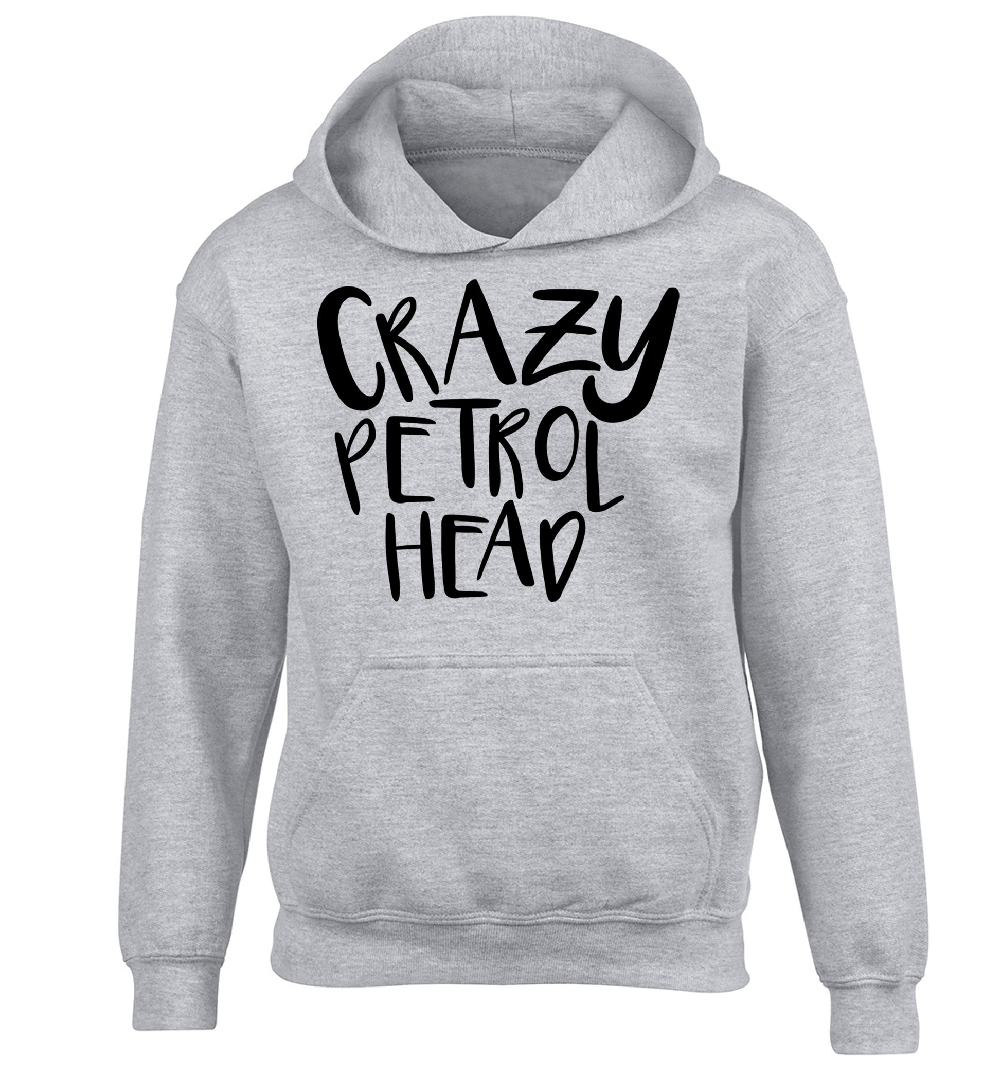 Crazy petrol head children's grey hoodie 12-13 Years
