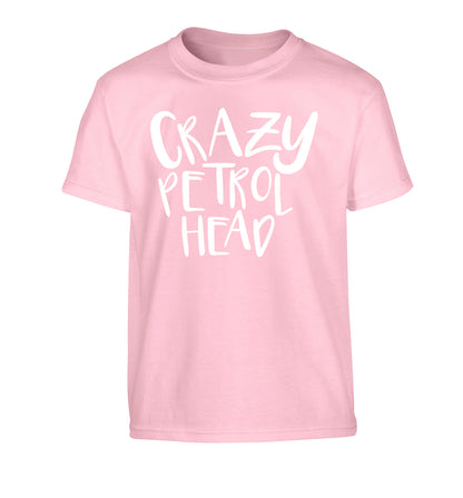 Crazy petrol head Children's light pink Tshirt 12-13 Years