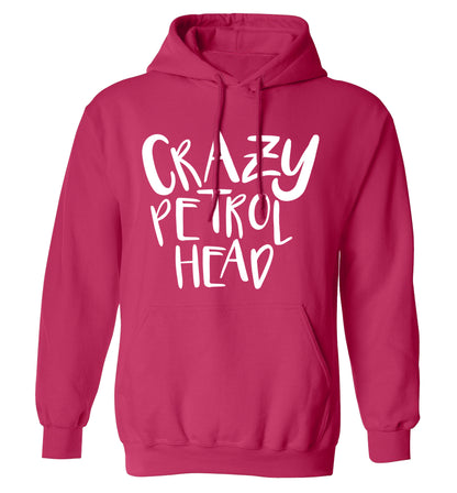 Crazy petrol head adults unisex pink hoodie 2XL