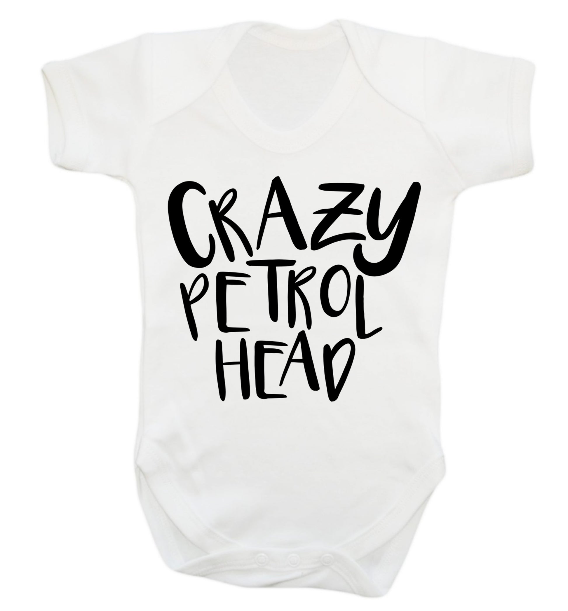 Crazy petrol head Baby Vest white 18-24 months