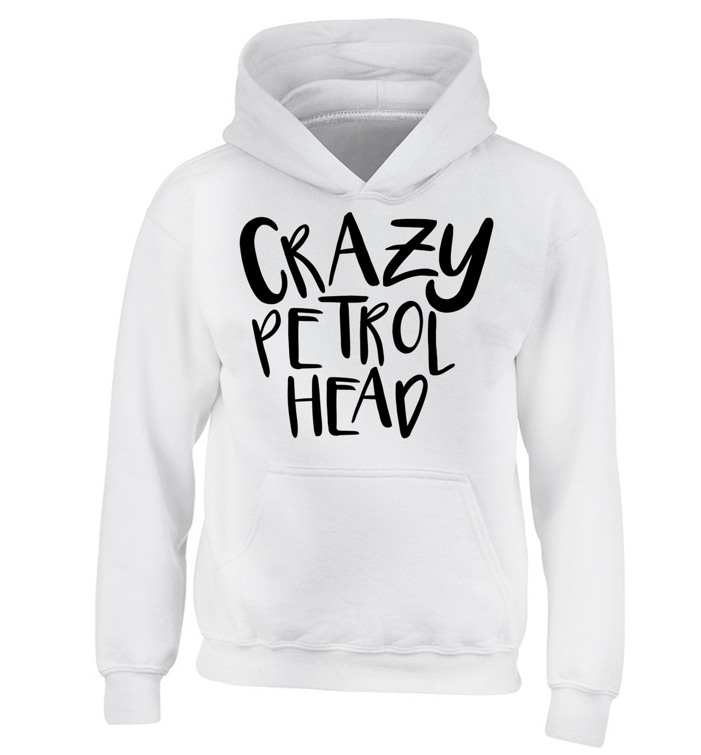 Crazy petrol head children's white hoodie 12-13 Years