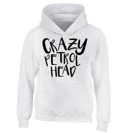 Crazy petrol head children's white hoodie 12-13 Years