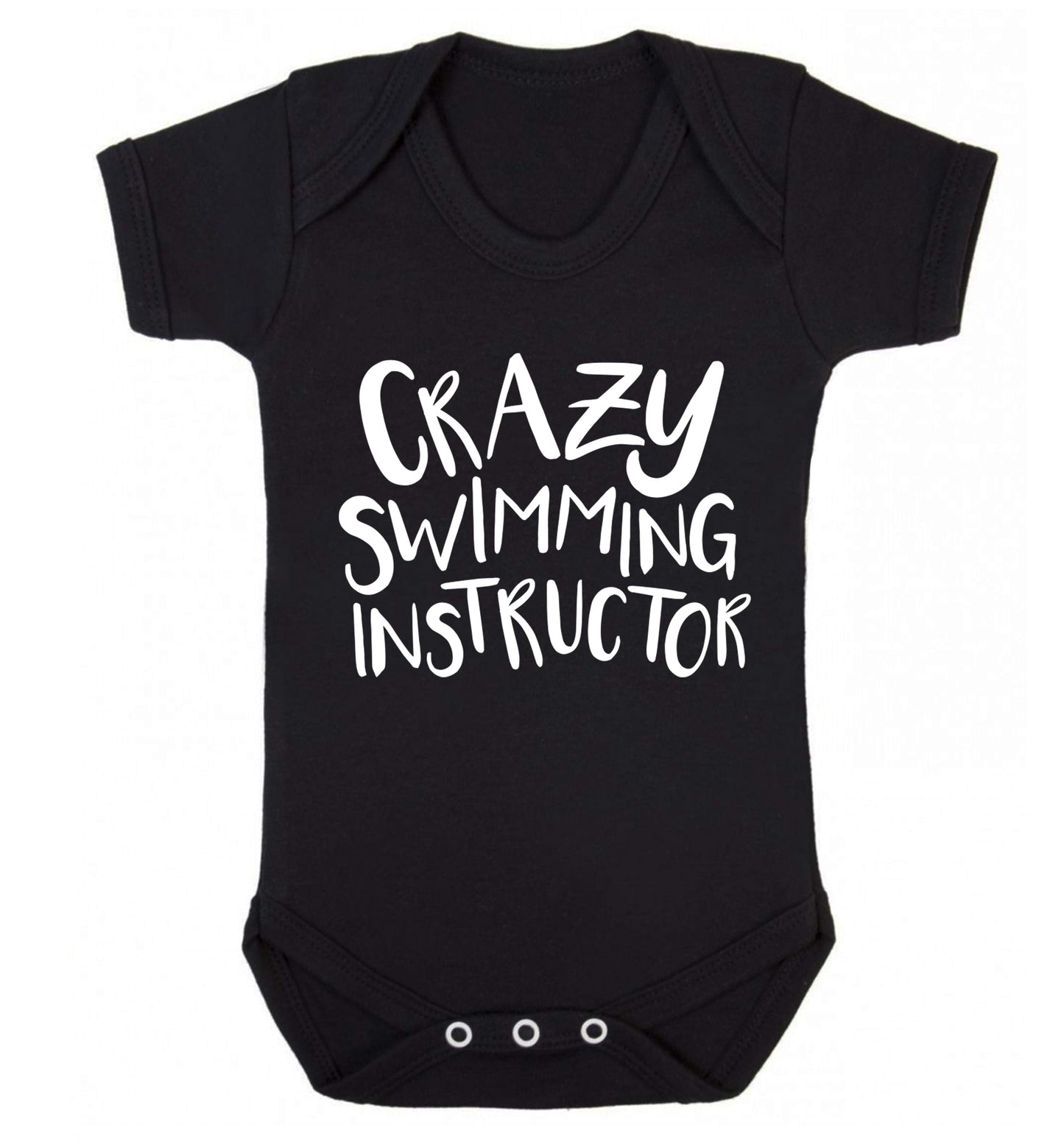 Crazy swimming instructor Baby Vest black 18-24 months