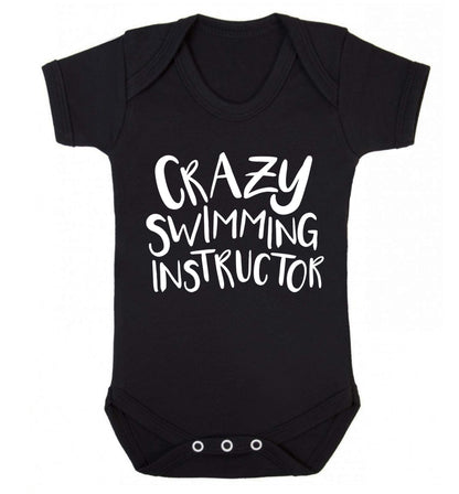 Crazy swimming instructor Baby Vest black 18-24 months