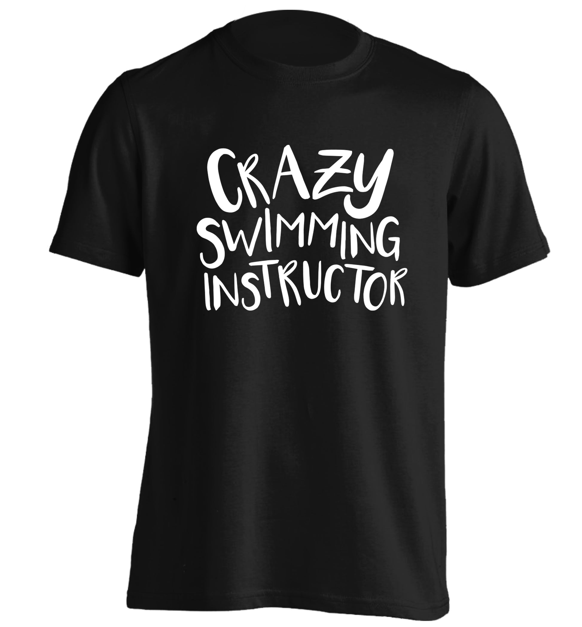 Crazy swimming instructor adults unisex black Tshirt 2XL