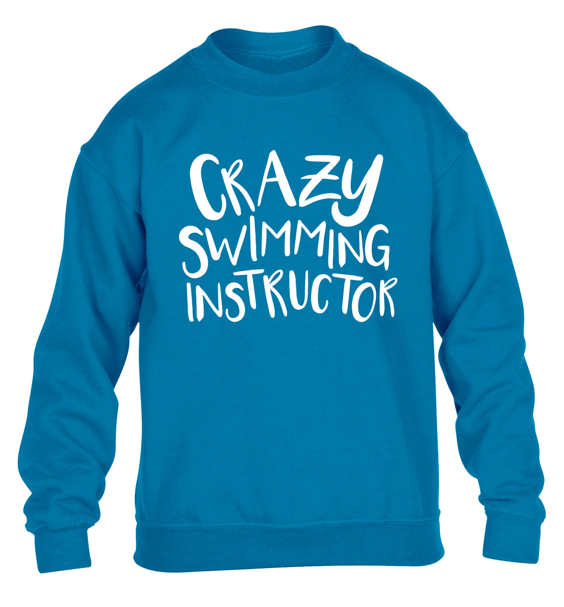 Crazy swimming instructor children's blue sweater 12-13 Years