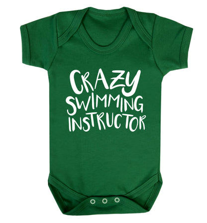 Crazy swimming instructor Baby Vest green 18-24 months