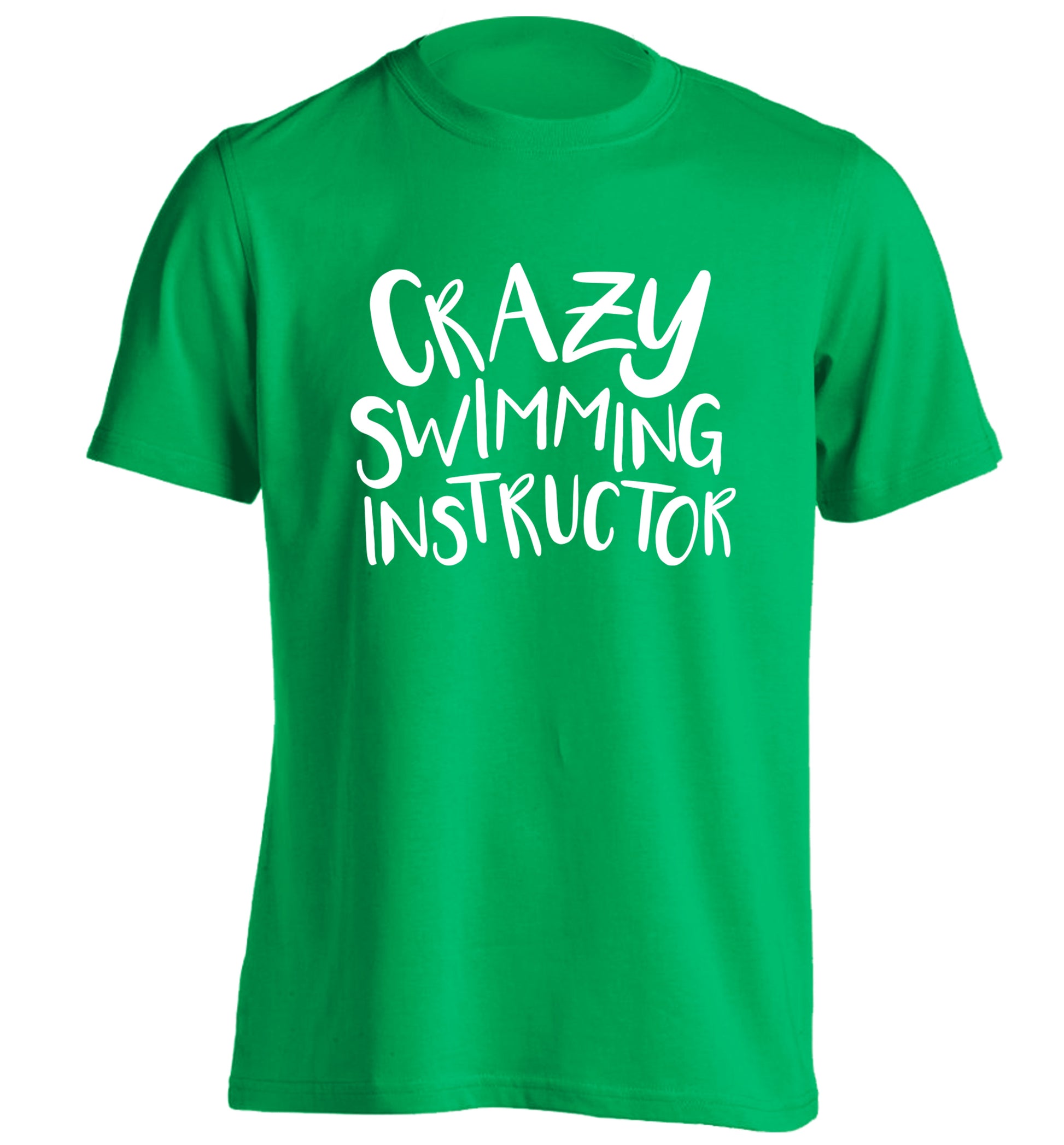 Crazy swimming instructor adults unisex green Tshirt 2XL